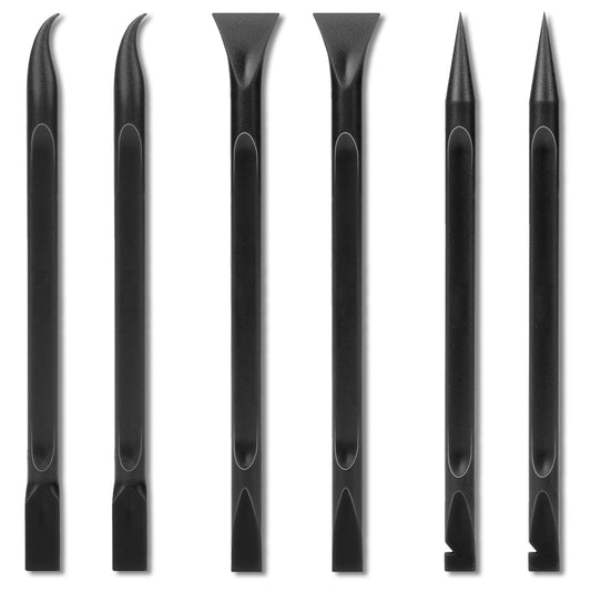 Plastic Scraper, 6 Pcs Multipurpose Crevice Cleaning Tool Non-Scratch Scraper for Cleaning Tight Spaces Pen-shaped Car Detailing Tools for Removing Stickers, Labels, Oil Stains, Food, Dirt (Black)
