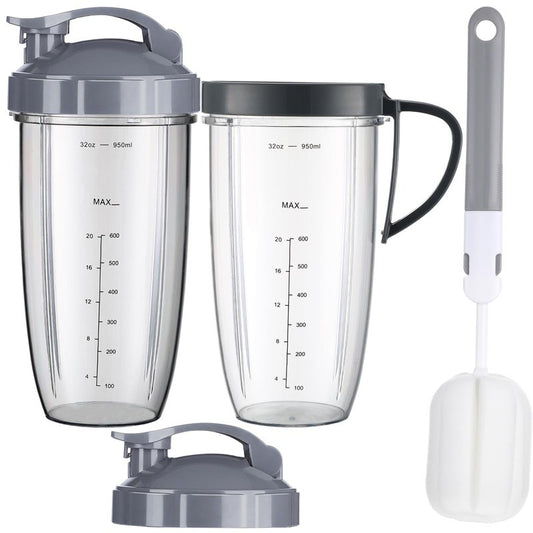 For Nutribullet Blender Cups, Blender Replacement Parts 32oz Cups with Flip-Top To-Go-Lid Compatible with Nutribullet Replacement Parts 32oz for Nutri Bullet 600W and 900W NBR-0601WM