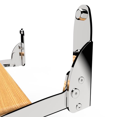 JBscoop Folding Shower Seat, Teak Wood & 304 Stainless Steel Wall-Mounted Bench, 440 lb Capacity, Waterproof & Rustproof, Space-Saving Foldable Design – 18 Inch for Bathroom or Spa