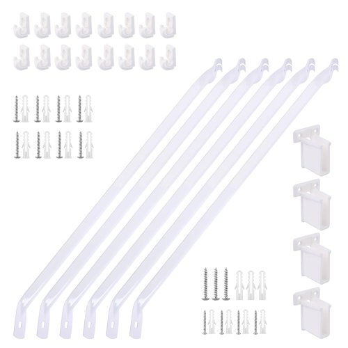 6Pcs Wire Shelf Brackets, Closet Shelf Brackets for 12inch Wire Closet Shelves , Iclude 6 Shelf Support Bracket and 16 Wire Shelf Clips & 4 End Brackets, with Screws
