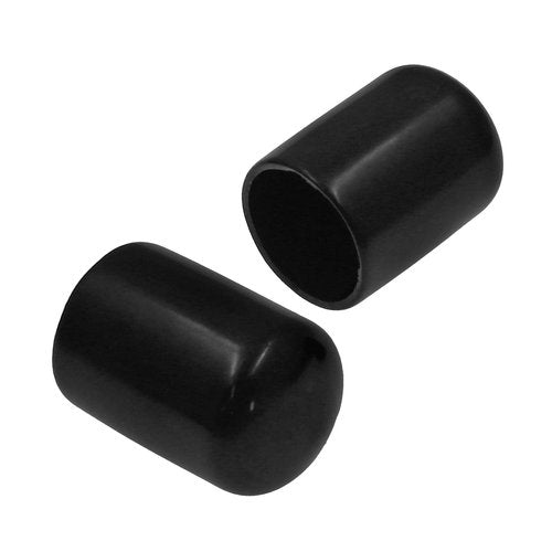 Bonsicoky 12Pcs Round Rubber End Caps 3/4" (19mm) ID Vinyl Flexible Bolt Chair Foot Covers Screw Thread Chair Leg Protectors for Round Tubing Bolt Desk Chair Leg (Black)
