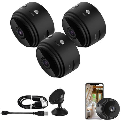 CIKSONT Secret Scope Camera, Secret Scope Security Camera, Secret Scope, Mini Wire-Free Monitor with Night Vision Function, WiFi Camear Outdoor Wireless 1080p HD (Black, 3)