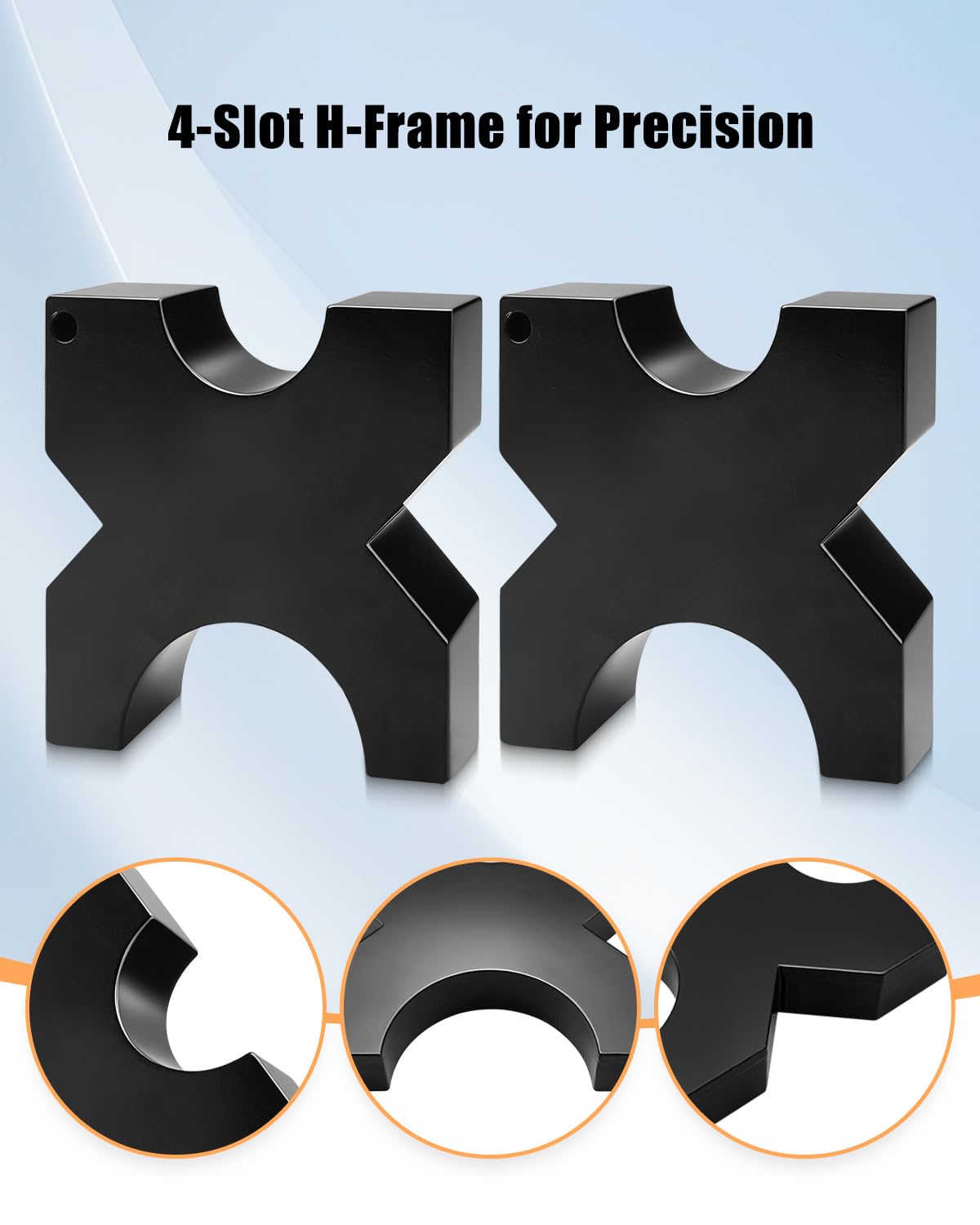 Arbor Press Plate, 1"x 5"x 5" Heavy-Duty Steel Hydraulic Press Plates with 4-Notch H-Frame for Even Pressure Distribution, Compatible with 20-Ton Press Machines