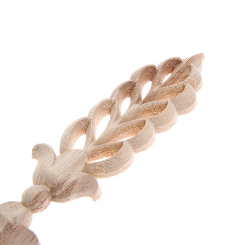 1 Pc Long Leaf Flower Center Wood Applique Frame Corner Onlay Antique & Modern Furniture Doors, Walls Carved Ornamental Decor 24.5x3.5cm/9.65"x1.38"