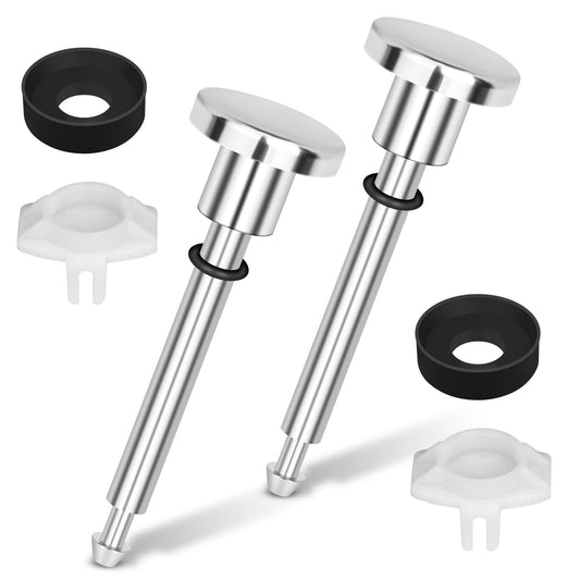 LEETAT 2 Set Universal Tub Spout Diverter Repair Kit, Bathroom Shower Bathtub Leaky Faucet Repair Replacement Parts, Includes 2*Diverter Valve Stems, 2*Gates and 2*Cup Seals (Chrome)