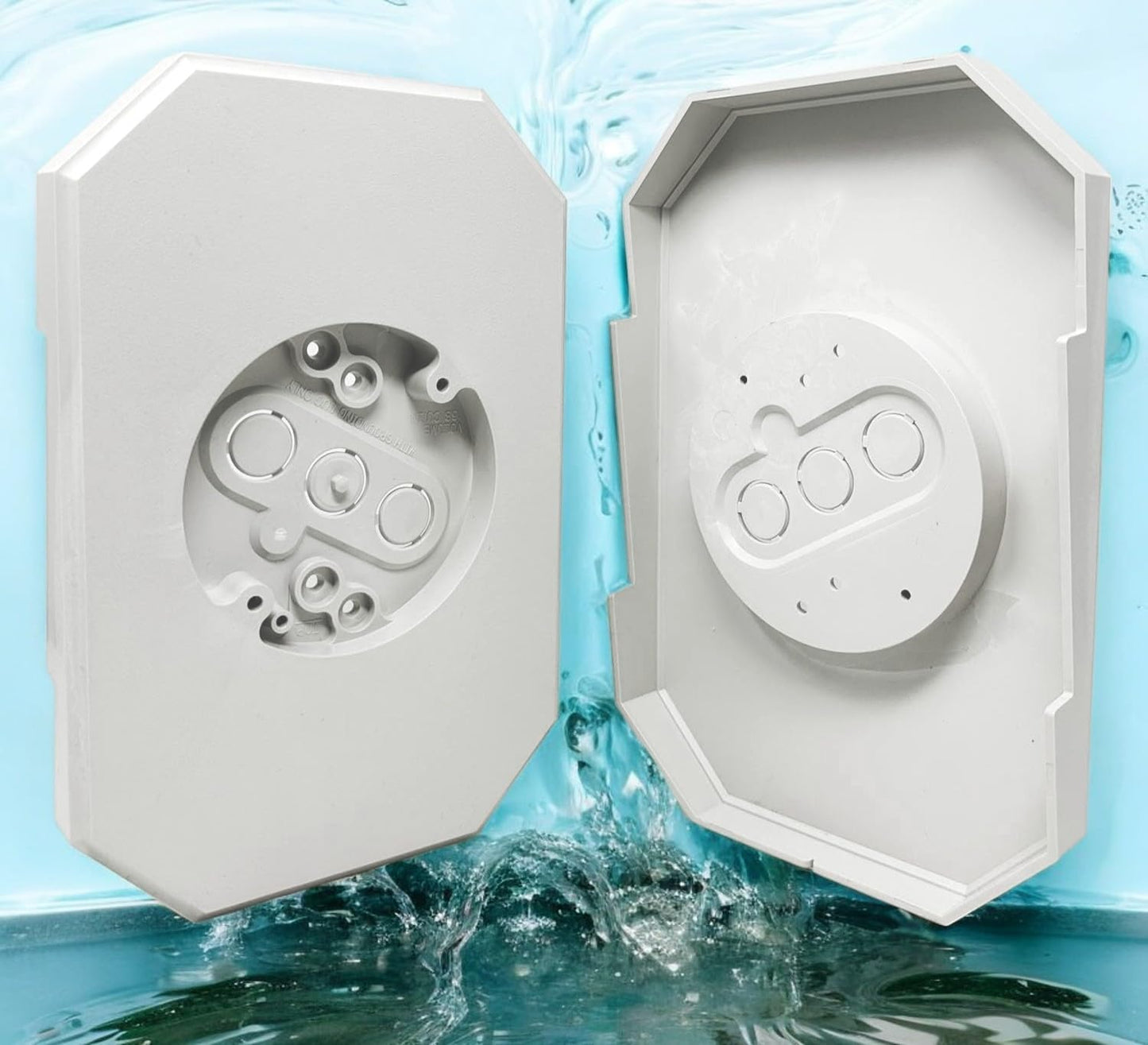 iMBAPrice IMBA-8141DBL UL Listed White Vinyl Siding Lamp Mounting Kit with Built-in Electrical Box for 1/2 Inch Outdoor Double 4" Siding, 1-Pack