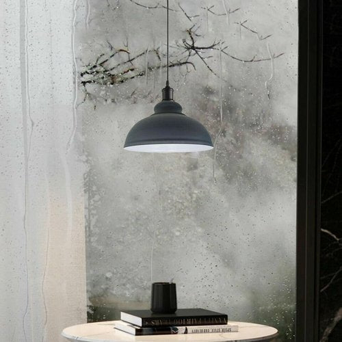 Brushed Silver Metal Lamp Shade for Pendant Lighting Fixture, Industrial Vintage Metal Curvy Pendant Replacement Lamp Shade for Pendant Light Fixture, Modern Pendant Light (Brushed Silver)