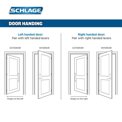 SCHLAGE Plymouth Single Cylinder Handleset and Left Hand Accent Lever, Bright Brass (F60 PLY 505 Acc 605 LH)