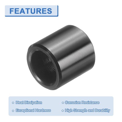 uxcell 10 Pcs Aluminum Spacer, 1/4" Bore x 3/8" OD x 3/8" Length Black Round Spacer Unthreaded Standoff Bushing Plain Finish Metal Spacers