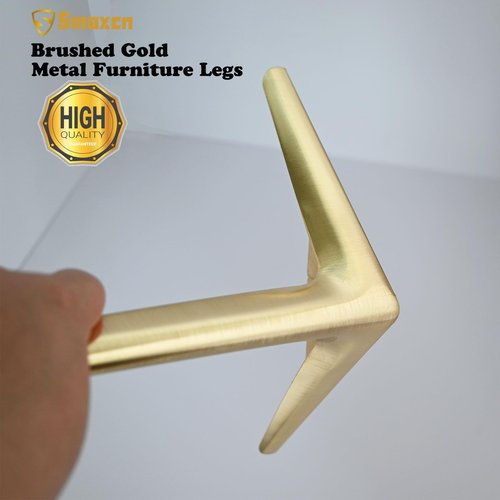 7 inch /18cm Brushed Gold Metal Furniture Legs Set of 4, Modern Style Furniture Legs, DIY Replacement for TV Stand, Sofa, Chair, Cabinet Cupboard