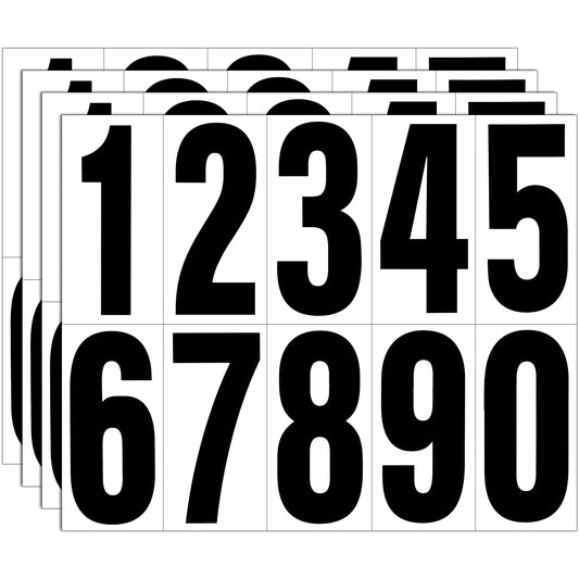 Reflective Number Stickers, 4 Sets 4 Inch Vinyl Waterproof Black Mailbox Numbers for Outside, Strong Self-Adhesive House Numbers Decals for Mailbox Door Signs Trucks