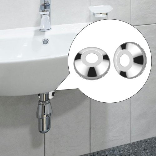 12 Pack Escutcheon Plate 1/2 Inch, Chrome Plated Stainless Steel Flange Cover for 1/2" Copper, PEX, CPVC Pipe Wall, Pipe Cover