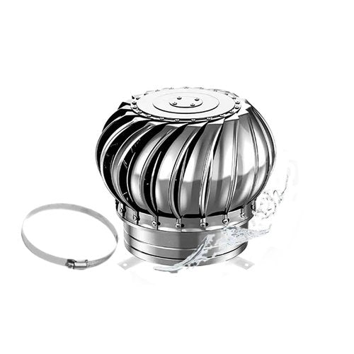 304 Roof Vent, Container Vents, Rainproof Stainless Steel Unpowered Exhaust Fan for Chimneys, Factory, Farm, Whirlybird 200mm/8in