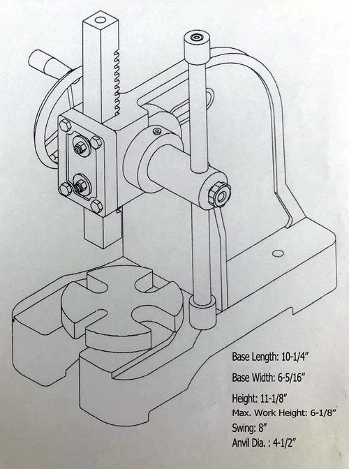 LLDSIMEX 1Ton Arbor Press With Hand Wheel