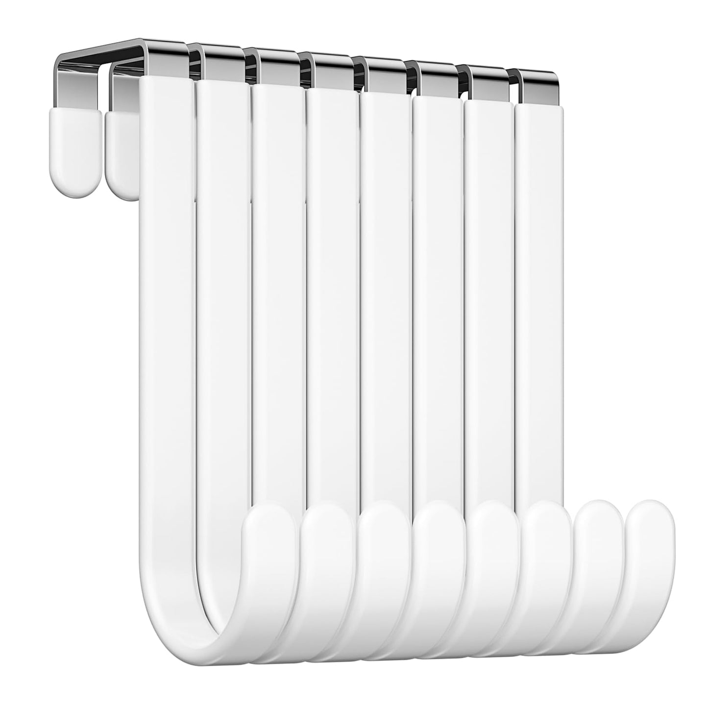 Optish 8 Pack Over The Door Hooks, Door Hanger Hook, Towel Hooks for Hanging, Towel Hanger for Bathroom, Fit 1 3/8" Door White, Dorm Room Essentials