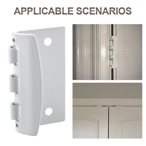 U 9888 Flip Action Door Lock, Reversible Privacy Lock with Anti-Lock Out Screw for Child Safe Mode and Home Defense (4 Pack)