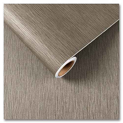 CRE8TIVE Tan Grasscloth Peel and Stick Wallpaper Textured Faux Grass Cloth Contact Paper for Cabinets Self Adhesive Removable Linen Fabric Wallpaper for Living Room Bedroom Table Dresser Decor 12"x80"
