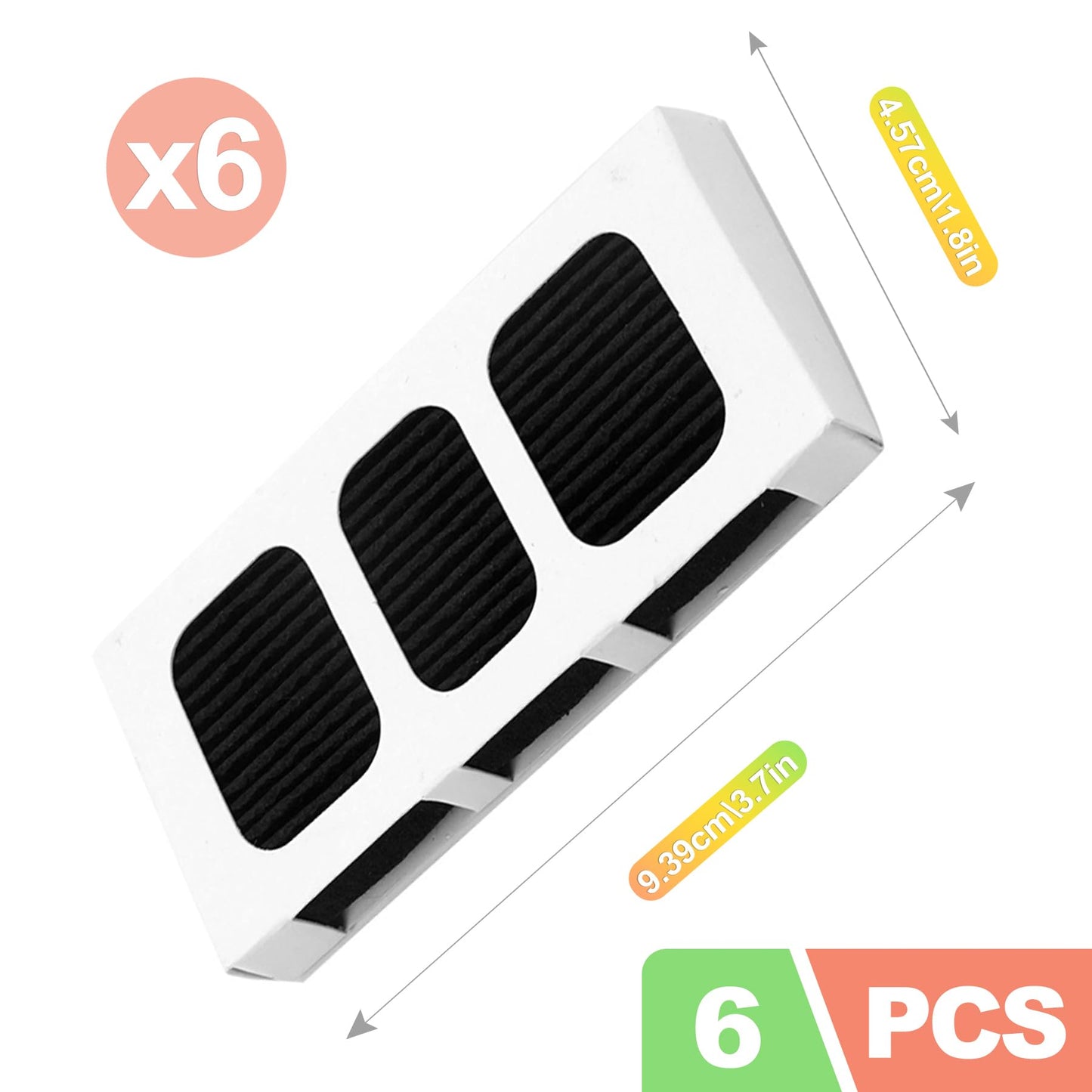 ZukoCert 6 Pack Refrigerator Air Filter Replacement, Compatible with Frigidaire Pure Air Ultra 2 PAULTRA2 and Electrolux 242047805 Models