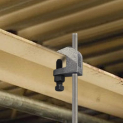 NIDAYE Top Beam Clamps, UNC 3/8" Iron Safety Rod Beam Clamp, 3/4" Jaw Opening, Beam Wall Ceiling Mount Vertical Piping Support-Clamp for Copper, PVC Tubing, 10 Packs