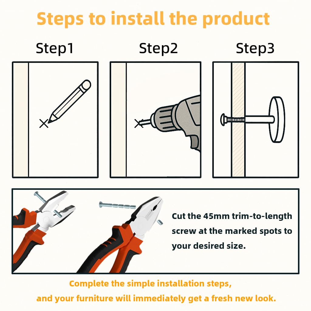 JKJOWPER 7-Pack 1 Inch Solid Brass Knobs - Round Brushed Gold Cabinet Knobs for Kitchen & Bathroom, Elegant Engraved Pattern, 2 Screw Sizes Included