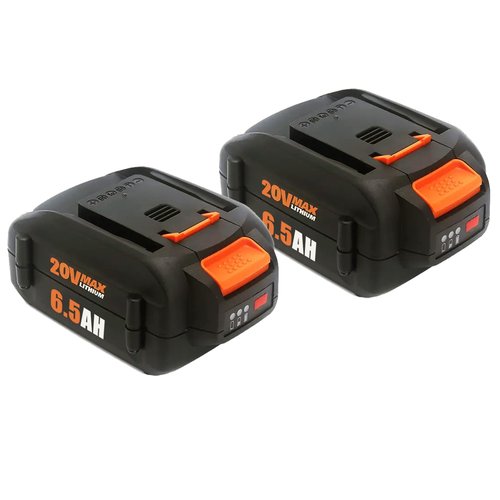 New Upgraded 2Pack 6.5Ah 20V Battery Compatible for Worx Battery 20V PowerShare WA3674 WA3678 WA3669 WA3575 WA3525 WA3520 WA3577 WA3578 WG151s WG155s WG251s