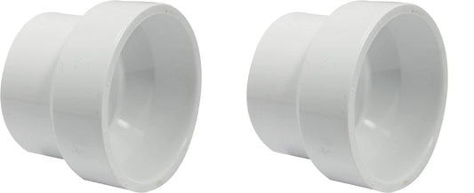 Canplas 193022 PVC DWV Reducing Coupling, 2 x 1-1/2-Inch, White (Pack of 2)