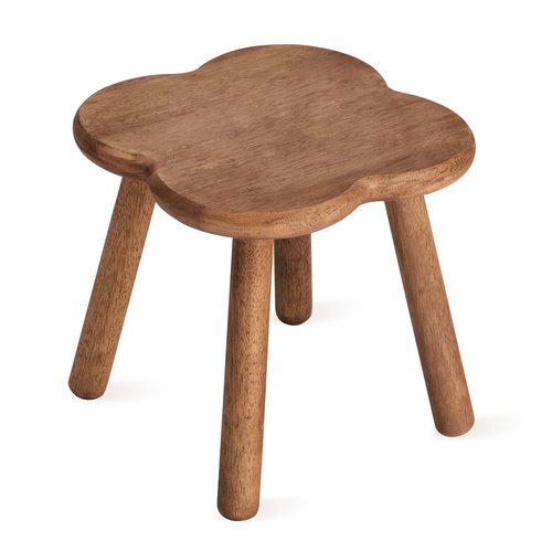 JUJIAFU 11.6inch Wooden Step Stool for Adults Small Wooden Stool Perfect Matched Sensory Table Great Assistant for Kitchen Bathroom Living Room Bedroom Garden (Full Body Natural Real Wood)