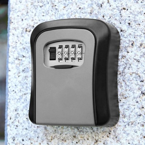 Waterproof Wall-Mounted Key Lock Box with Resettable Combination for Home, Real Estate, and Outdoor Use