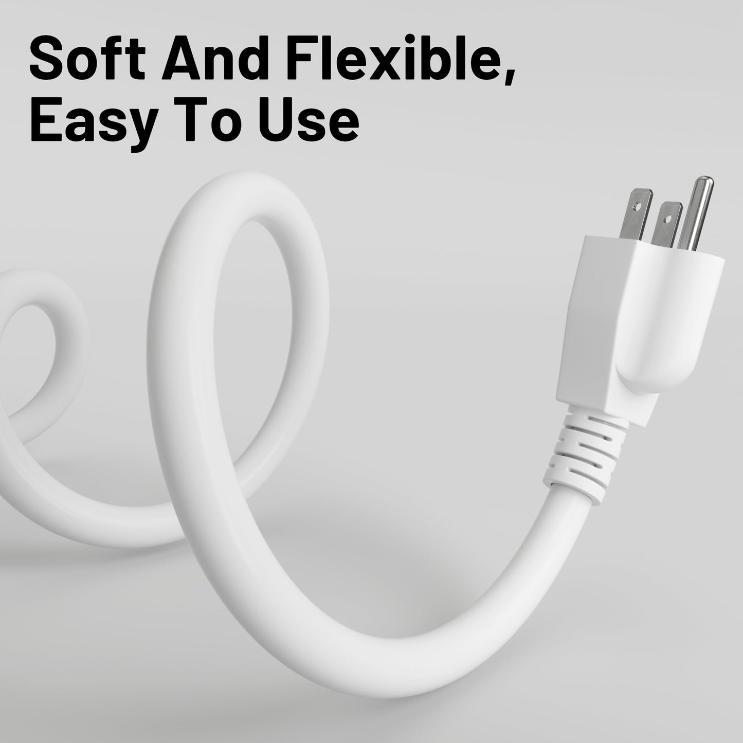 16/3 White Indoor Outdoor Extension Cord 6 Ft 2 Pack Waterproof, Extension Cord with 3 Prong Grounded Plug,13A 1625W 16AWG SJTW, Flexible Weatherproof Power Cable