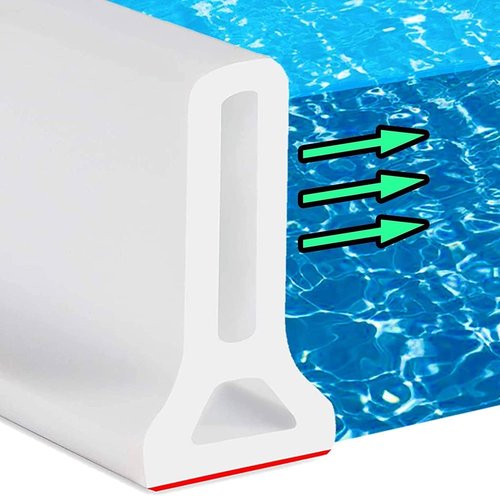 Hi-Na 3ft/5ft/6ft/8ft10ft Collapsible Shower Threshold Water Dam Water Barrier for Shower and Water Stopper Keeps Water Inside Water Threshold for Wet and Dry Separation (5ft, white)