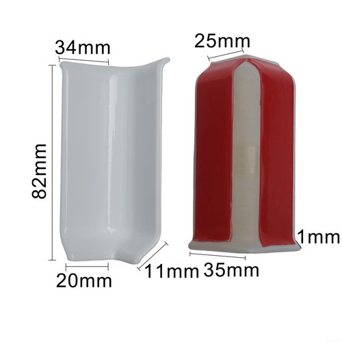 Startbuymore Corner Block Trim Set 6 Pack Baseboard Connectors For 8cm High Walls, Easy Installation(M White)