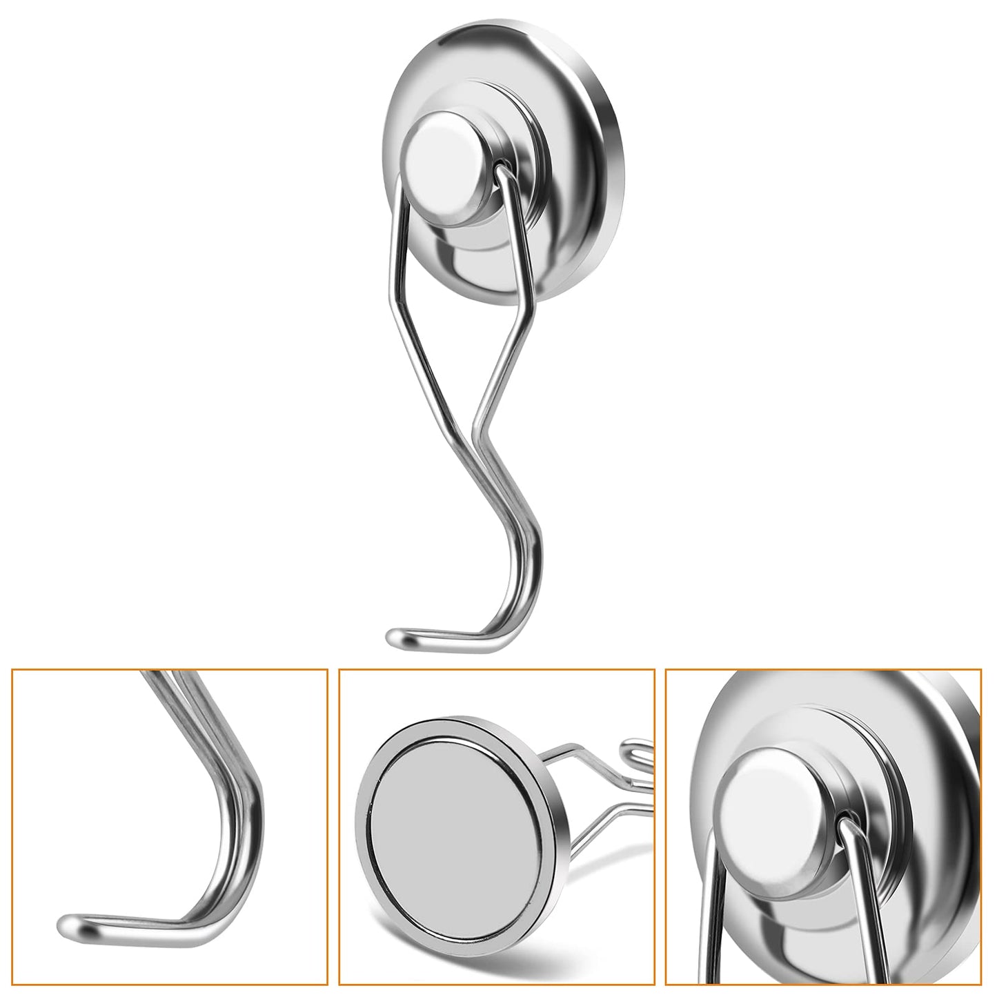 Swivel Swing Powerful Magnetic Hooks,Strong Heavy Duty Neodymium Magnet Hooks Great for Your Refrigerator and Other Magnetic Surfaces - Pack of 7 68mm(2.67in) in Length, 32mm(1.26in) in Diameter