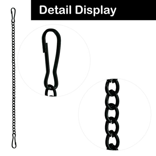 6 Pcs 20 Inch Stained Glass Window Hanging Chain - Black Window Art Decor, Patio Garden Outdoor Decorative Glass Panels