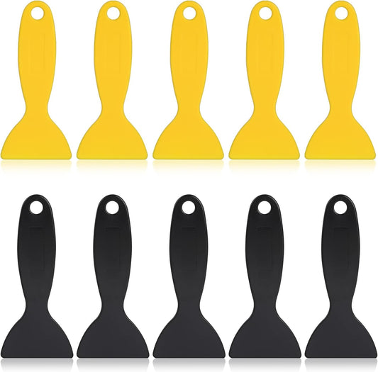 10 Pcs Plastic Scraper,Plastic Spatula Paint Scrapers Flexible Resin Scraper Putty Knife Air Bubble Remover Sticker Installation Tool for 3D Printing Resin Removal,Spackling,Patching,Decal,Wallpaper