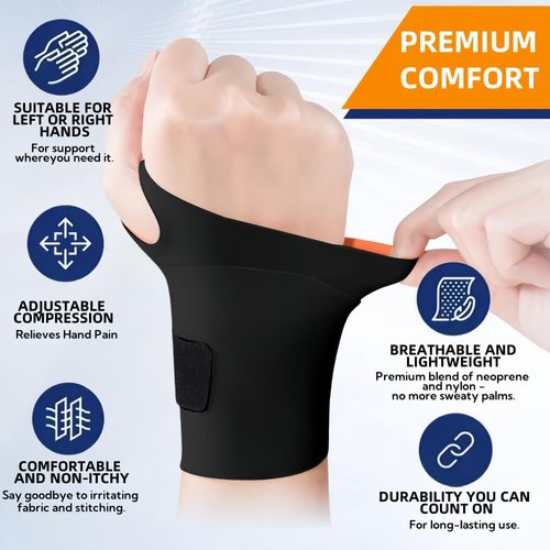 Wannent Wrist Brace,Carpal Tunnel Wrist Brace Wrist Wraps Wrist Support Tendonitis Sprains（M-Black）
