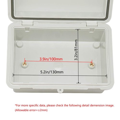 Zulkit IP65 Waterproof ABS Plastic Electrical Box - Hinged Shell, 2 Cable Glands, 5.9 x 3.9 x 2.8 inch