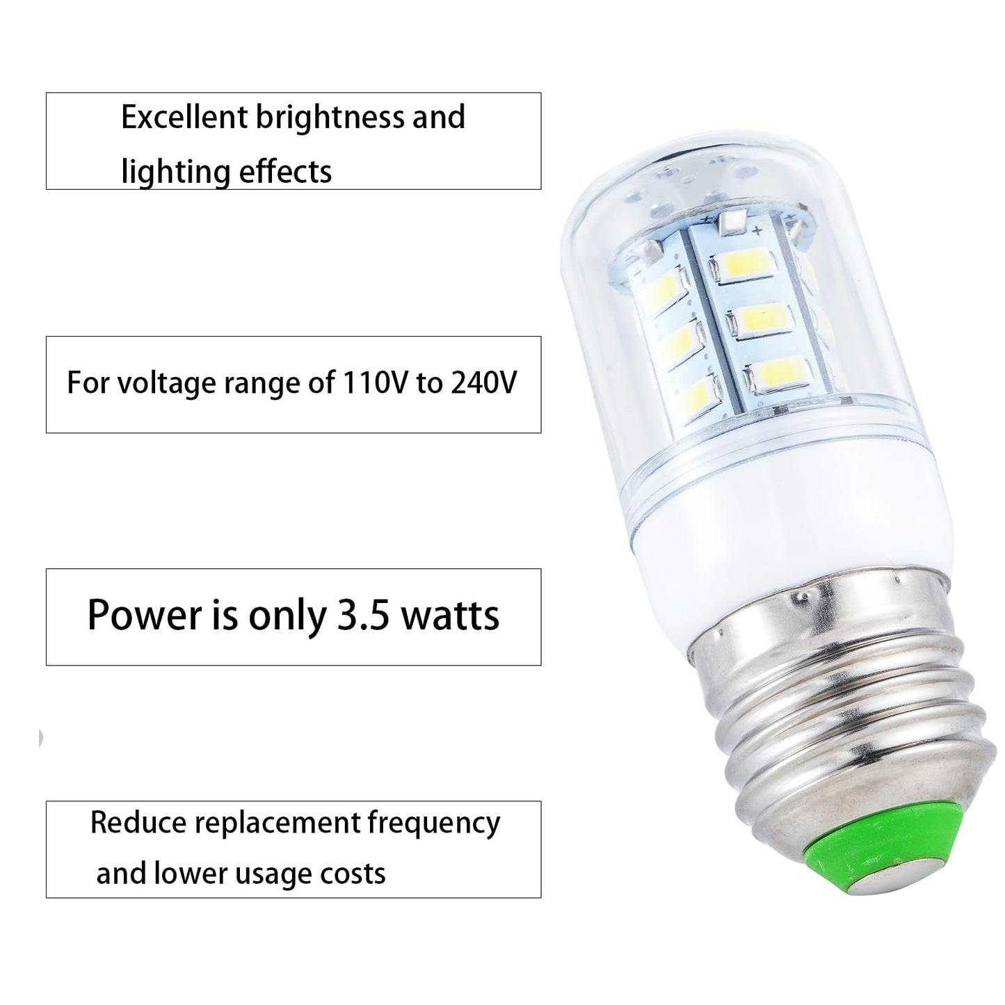 Light Bulb Frigi-daire Refrigerator FFSS2615TS5,LFSS2612TF0,LFSS2612TF4,FFSS2615TS0/o,FFSS2615TS2,LFSS2312TF4,LFSS2612TF3,FFSS2615TP0,FFSS2615TS3 kei D34I LED Bulb Replacement (White Light*2 Pcs)