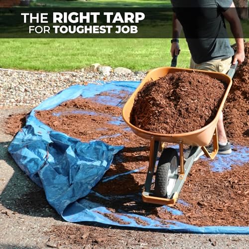 Heavy Duty Waterproof Tarp 20x30 ft - 12 Mil Thick Cover with Grommets