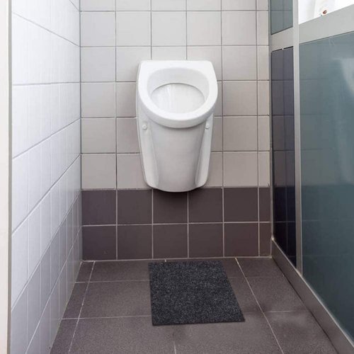 Urinal Mats Non-Slip Non-Adhesive Water Absroption Bathroom, Restaurant, Gym, Restroom Toilet floor Pad for Men and Women Rectangular Shaped Dark Gray Commercial Splash (1 PACK)