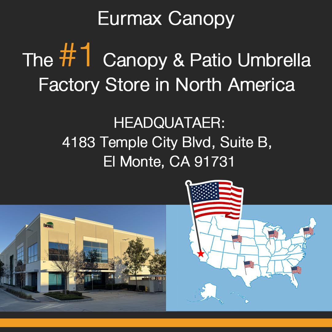 Eurmax USA 10-Pack Secure Protection Galvanized Tent Stakes,Rust-Proof Steel Canopy Anchors for High Winds,Heavy Duty Commercial Ground Pegs for Camping,Pop Up Tents&Gazebos - Includes 4x10ft Ropes