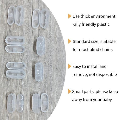 Acoeitl 30Pcs Clear Plastic Ball Chain Connectors Beaded Chains Pull Connector for Roman Rollers Blinds Cord Ceiling Fans Window Chains Shade Clip Connectors Decor Chain Repair