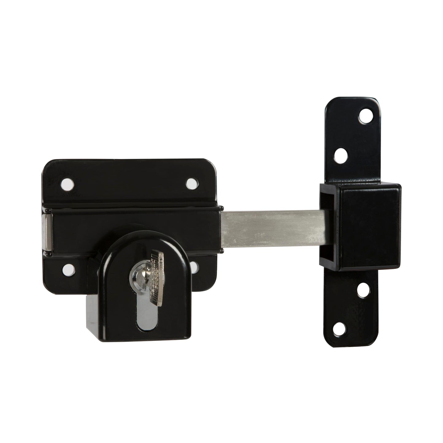 GateMate Long Throw Gate Lock 1490136, Euro Profile Keyed Alike Gate Lock for Sheds, Gates & Garage Doors, Keyed Both Sides, 316 Stainless Steel, for Wooden Gates & Doors Up to 2 ¾” (70mm), 5 Keys