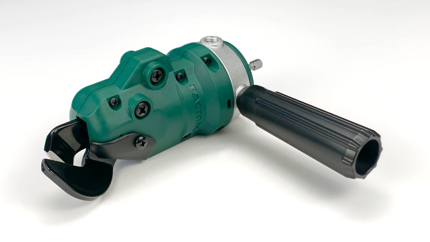 PacTool SS701 Snapper Shear - Sheet Metal Shears - Sheet Metal Cutter Drill Attachment - Cut Up to 18-Gauge Galvanized Steel, Aluminum, and Copper - Sheet Metal Tools - Carpenter Tools and Accessories