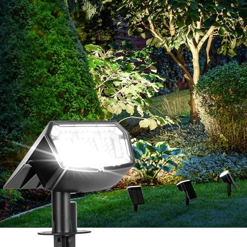 AUDERWIN Outdoor Solar Spot Lights 4 Pack Waterproof Cool White
