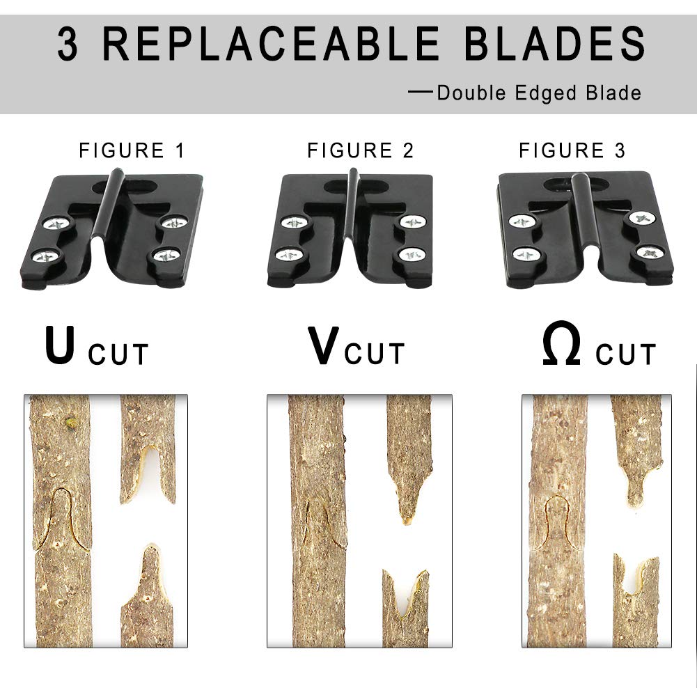 Garden Grafting Tool Kits, ZALALOVA 2 in 1 Pruning Tools Including Grafting Knife Replacement Blades Grafting Tapes Rubber Bands and Labels for Plant Branch Vine Fruit Tree Cutting
