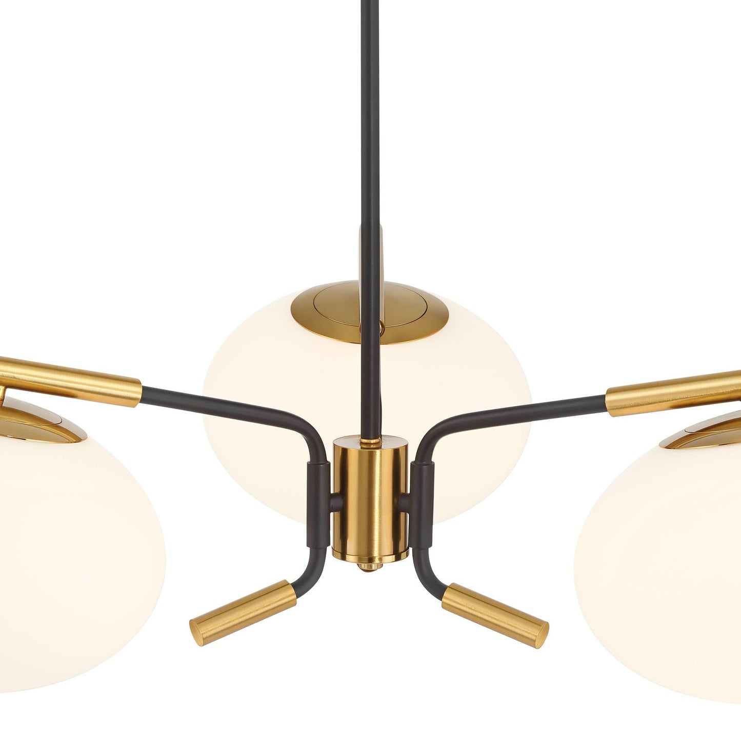 Possini Euro Design Possini Euro Gwynn 26 1/2" Black and Gold 3-Light Modern Chandelier