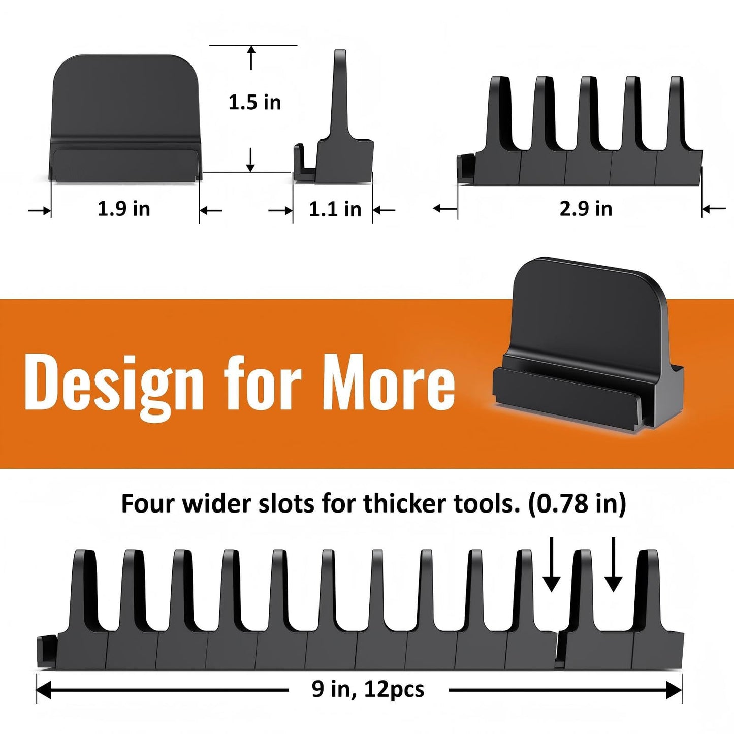 24 pcs Magnetic Plier Organizer Set for Toolbox & drawer Storage|Modular Plier holders for Mechanics, Technicians, Space-Saving & Quick-Access,Gift for father and boyfriend(Black)