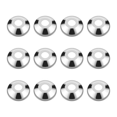 12 Pack Escutcheon Plate 1/2 Inch, Chrome Plated Stainless Steel Flange Cover for 1/2" Copper, PEX, CPVC Pipe Wall, Pipe Cover