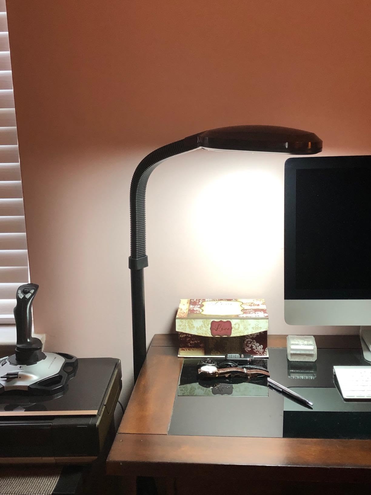 Brightech Litespan - Bright LED Floor Reading Lamp for Over Chair Crafts and Reading, Estheticians' Light for Lash Extensions, Adjustable Standing Lamp for Living Room, Bedroom, Office - Jet Black