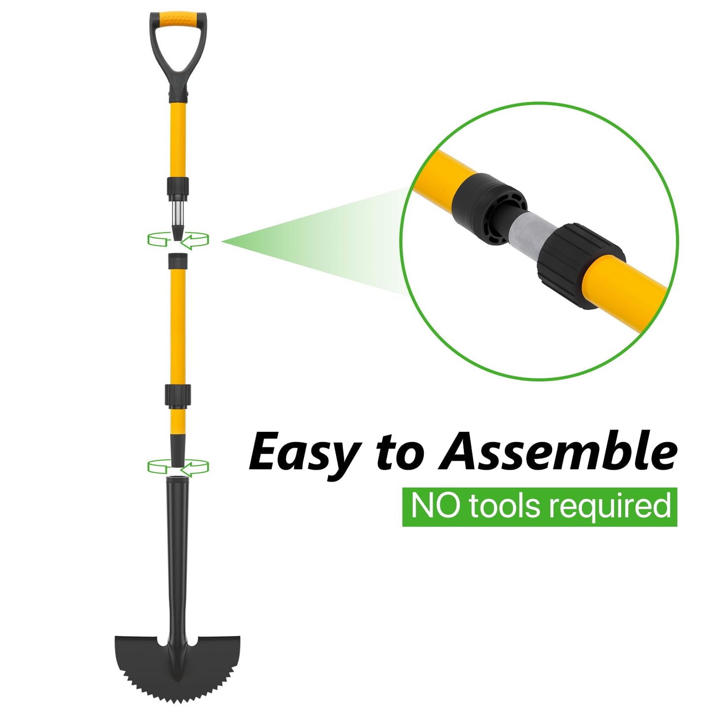 COSITA Edger Lawn Tool, 41-inch Manual Lawn Edger for Grass, Half Moon Hand Edger Tool with D-Grip, Metal Saw Tooth Garden Edger with Long Handle for Sidewalk, Yard